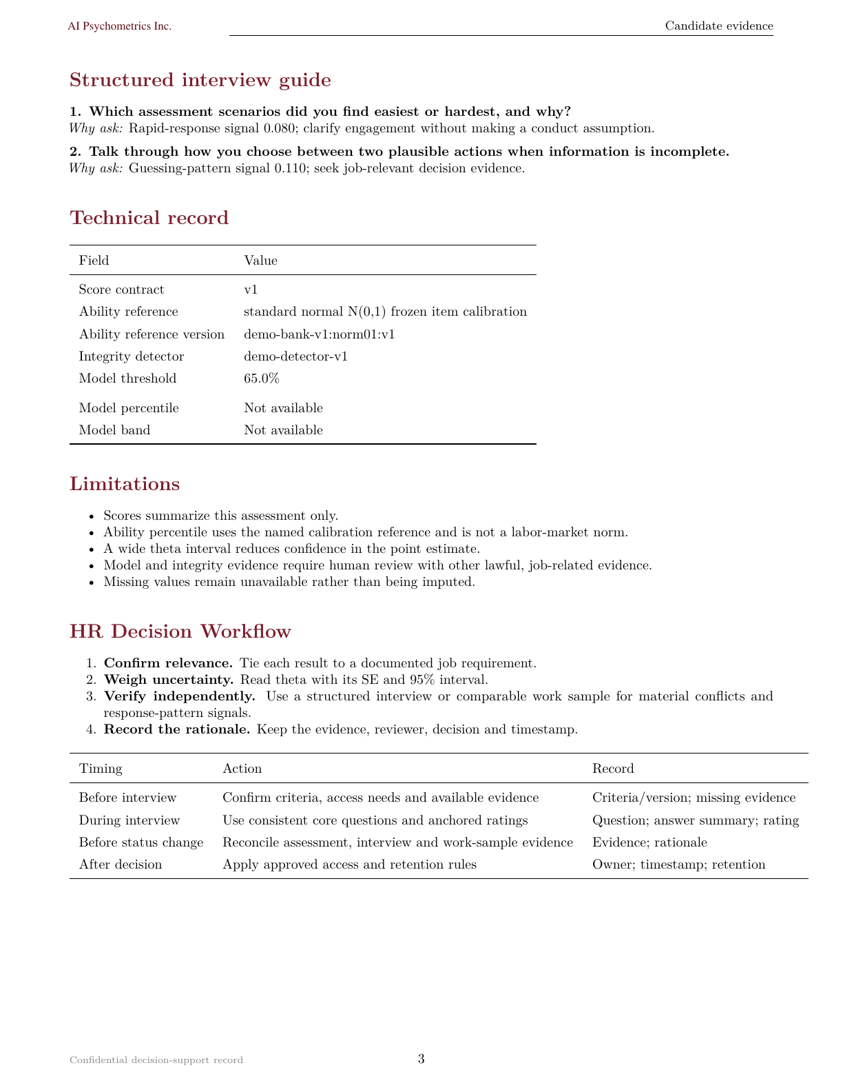 Theta fictional sample report page 3 of 4